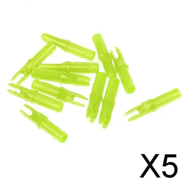

5x12 штук, пластиковые держатели для стрел из лука, для стрел с внутренним диаметром 6,2 мм, желтые