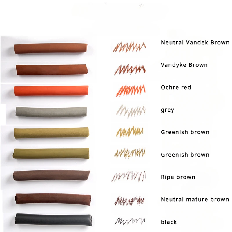 6pcs Sketching Dry Powder Water-soluble Charcoal Sticks Dual Use of Dry and Wet Artist Painting Art Charcoal Pencils