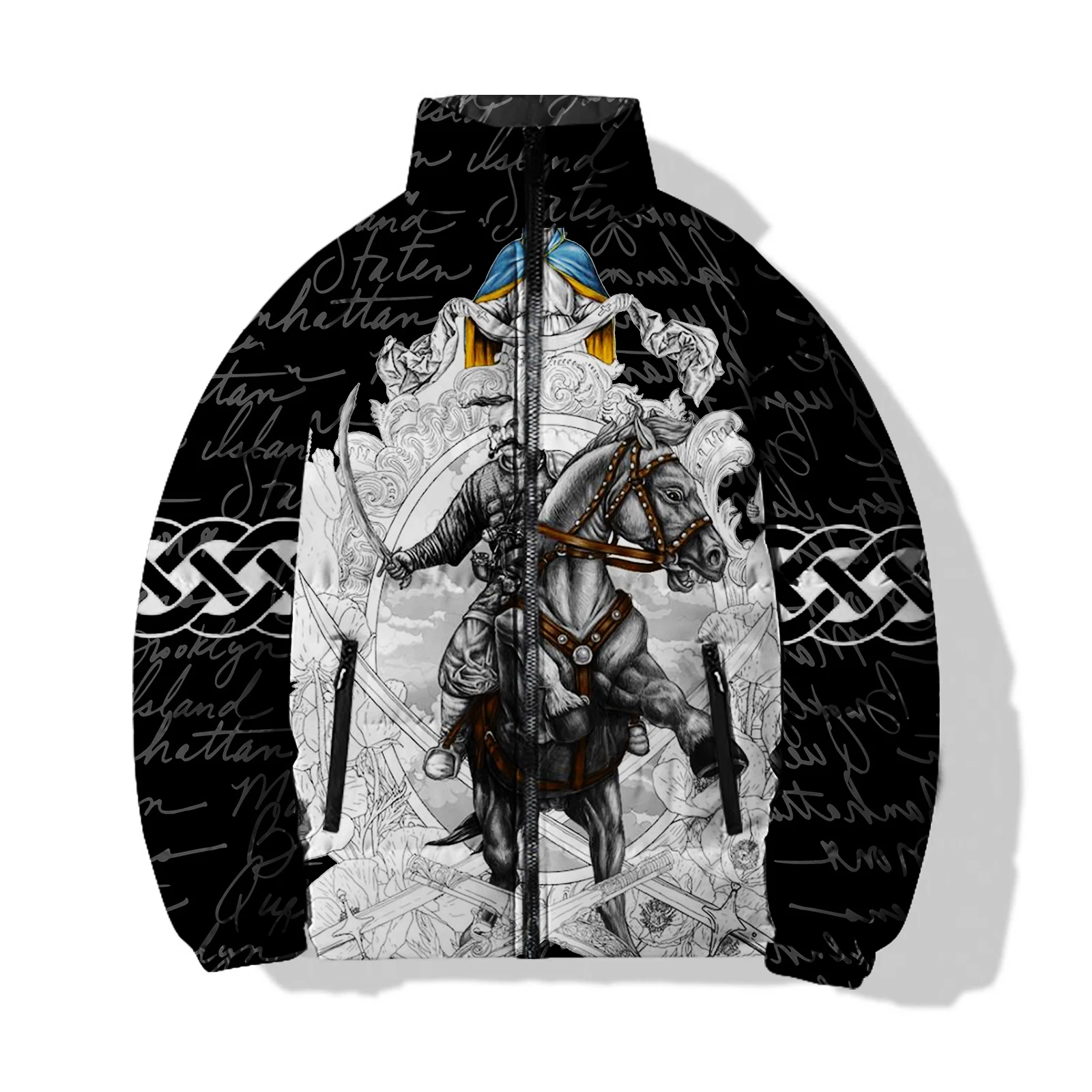 thumbnail image 1 of 2024 Warrior Print Nuevo en Parkas Modernas y Versátiles Acolchado Largo Cómodo y Cálido Chaquetas para Hombre Abrigo de Invierno para Hombre, 1 of 5