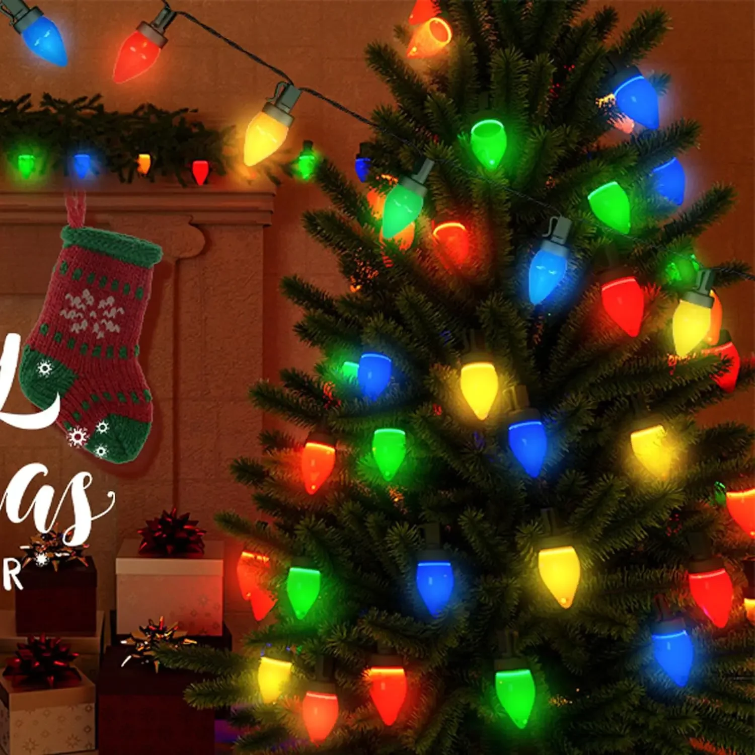 Solar Christmas Lights Outdoor 7M 50 LED Strawberry Solar String Lights  Holiday Garland Christmas Tree Fairy Twinkle Lights - AliExpress, image size:1500x1500