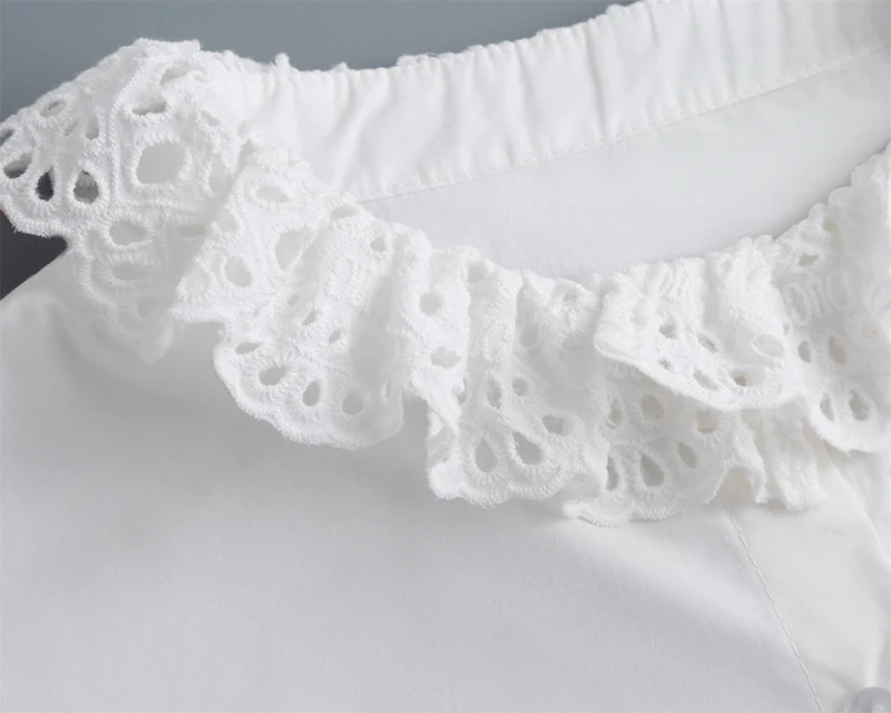Weiße Stickerei, abnehmbarer Fake-Kragen, Damen- und Mädchen-Halbhemdbluse, Rüschen, Stehkragen, Pullover, dekorativer Kragen – Detail 11