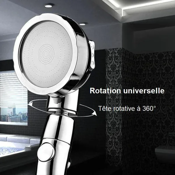 360 Degrees Rotating Handheld Shower Head Adjustable Water Saving Shower Head 3 Spray Setting with ON/OFF Pause Switch