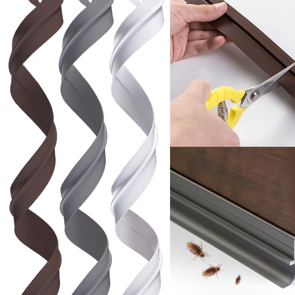 Door Bottom Seal Strip Weatherstrip Under Door Draft Stopper Windproof Seal Strip Protector Doorstop Blocker Hardware