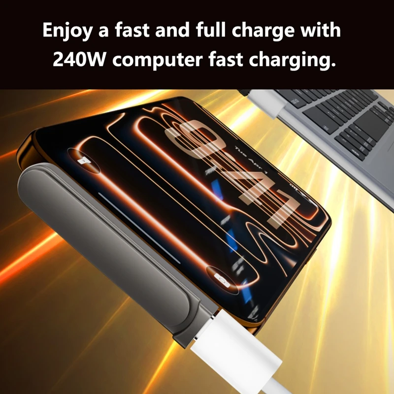 240W 고속 충전 접이식 스탠드 타입-C 어댑터 다기능 타입-C - 3.5mm 오디오 어댑터 (휴대폰 충전 및 데이터 전송용)