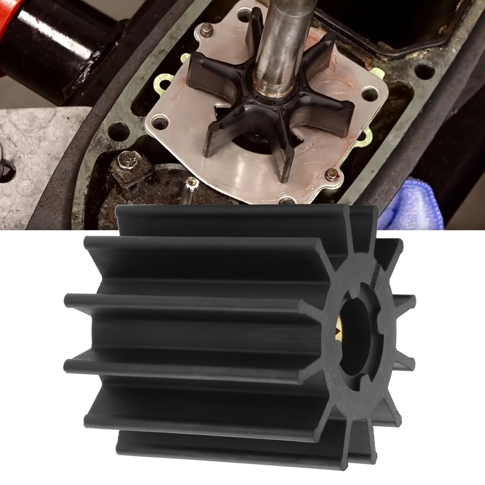 Outboard Water Pump Impeller 3830459 Flexible 12 Blades Copper Neoprene