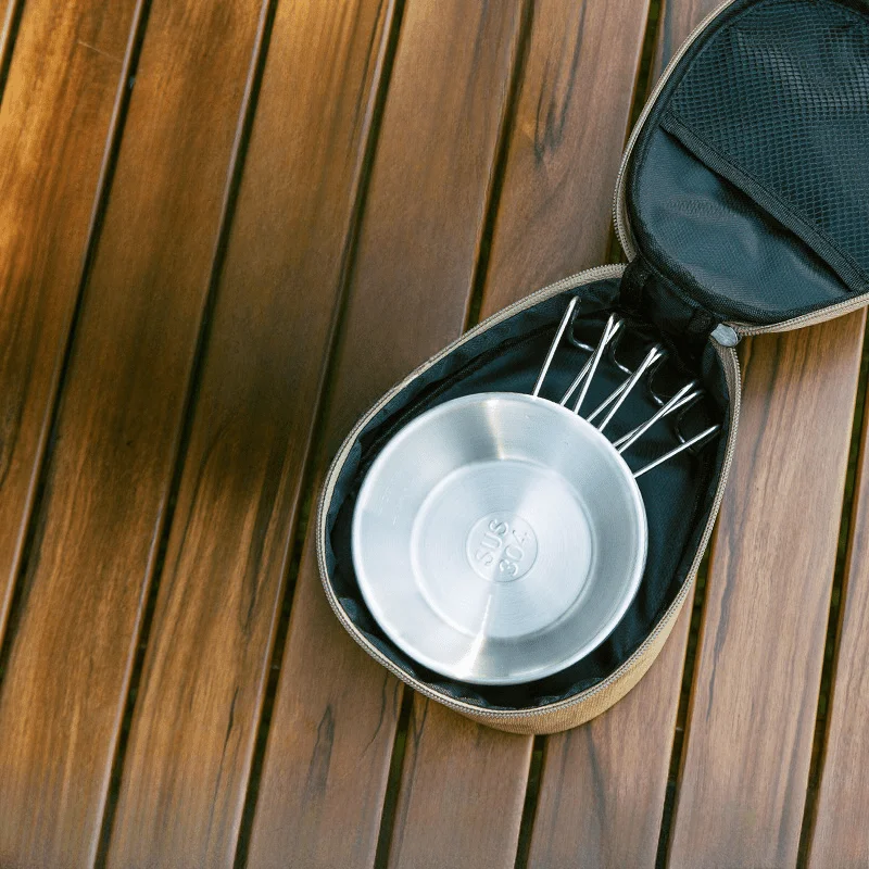 2pcs 16.9oz/500ml Outdoor 304 Stainless Steel Bowl, Portable Outdoor Camping Cookware, Family Kitchenware Set