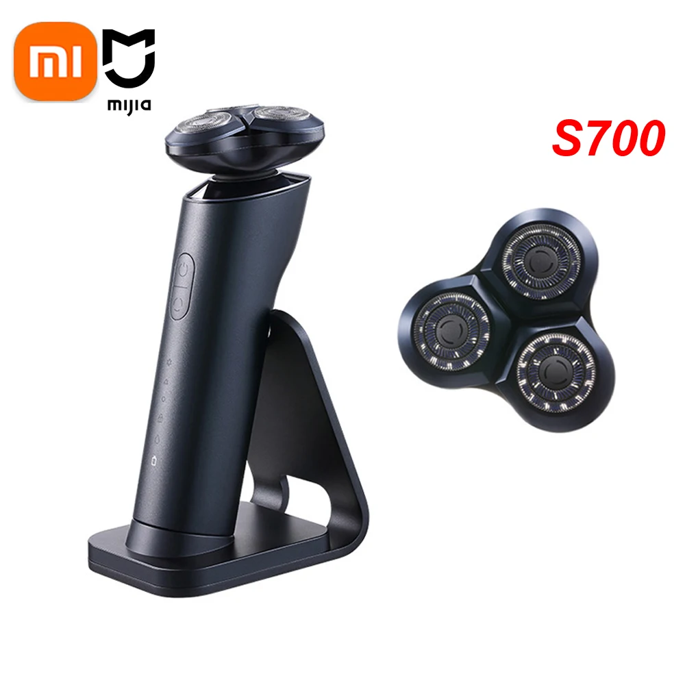 

XIAOMI MIJIA Electric Shaver S700 Portable Flex Razor 3 Head Shaving IPX7 Waterproof Washable Beard Trimmer Trimer Cutter 30 day