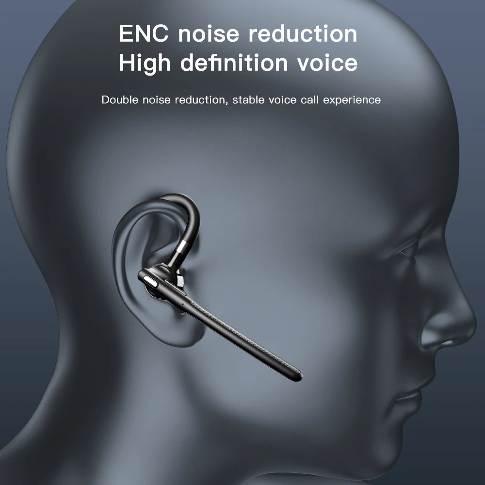 eppfun Bluetooth 5.4 Headset Wireless Headphone Dual-Mic Mute CVC8.0 Noise Cancelling Driving Earpiece Handsfree Earphones