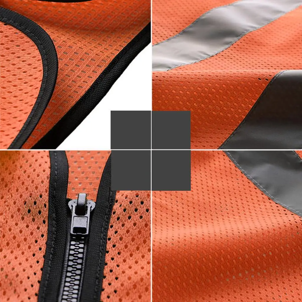 

1x Visibility Zippered with Green / Orange Reflective Stripes