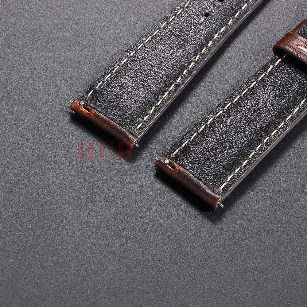 Timeless Brown Leather Watch Strap with Pin Buckle