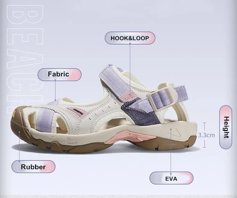 HUMTTO Sommer Wanderschuhe Outdoor Sandalen für Frauen Atmungsaktive Wasser Strand Damen Sandalen Camping Klettern Aqua Sneaker HT-9602 – Detail 11