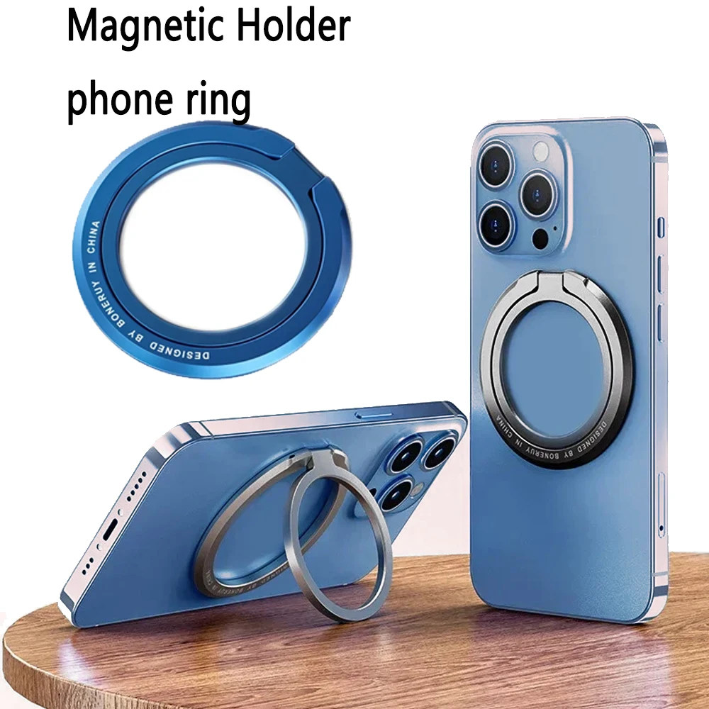 Magnetic Ring Phone Holder For Magsafe Ultra-thin Rotatable Foldable Kickstand Magnet Grip Desktop Stand for iPhone Samsung