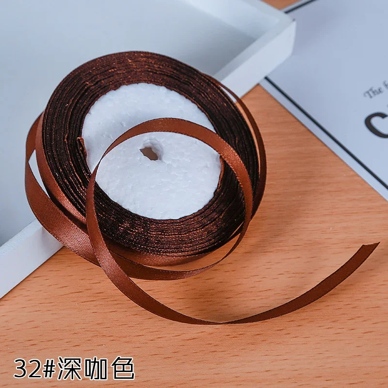Elegant 6mm Silk Satin Ribbon for Special Occasions - 22 Meters Roll