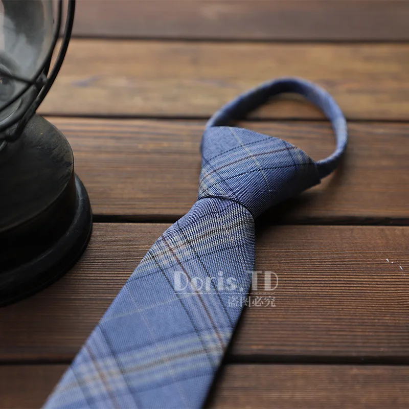 신사 웨딩 파티 Cravats 액세서리에 대한 새로운 스트라이프 격자 무늬 인쇄 6CM 넥타이 탄성 새로운 패션 남성 지퍼 넥타이