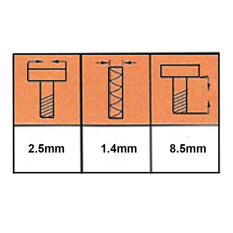 Accesorios de tornillo para gafas ópticas, 1,4mm x 2,5 x tamaño 500, 8,5  unidades