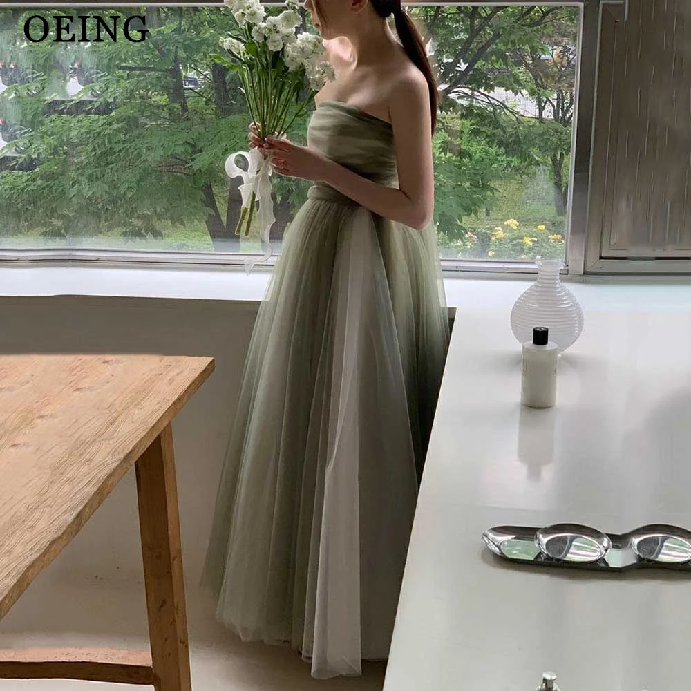 

OEING Tulle A Line Party Dress Fairy Wedding Photo shoot Korea Evening Dresses Formal Prom Gowns Corset Back Floor Length