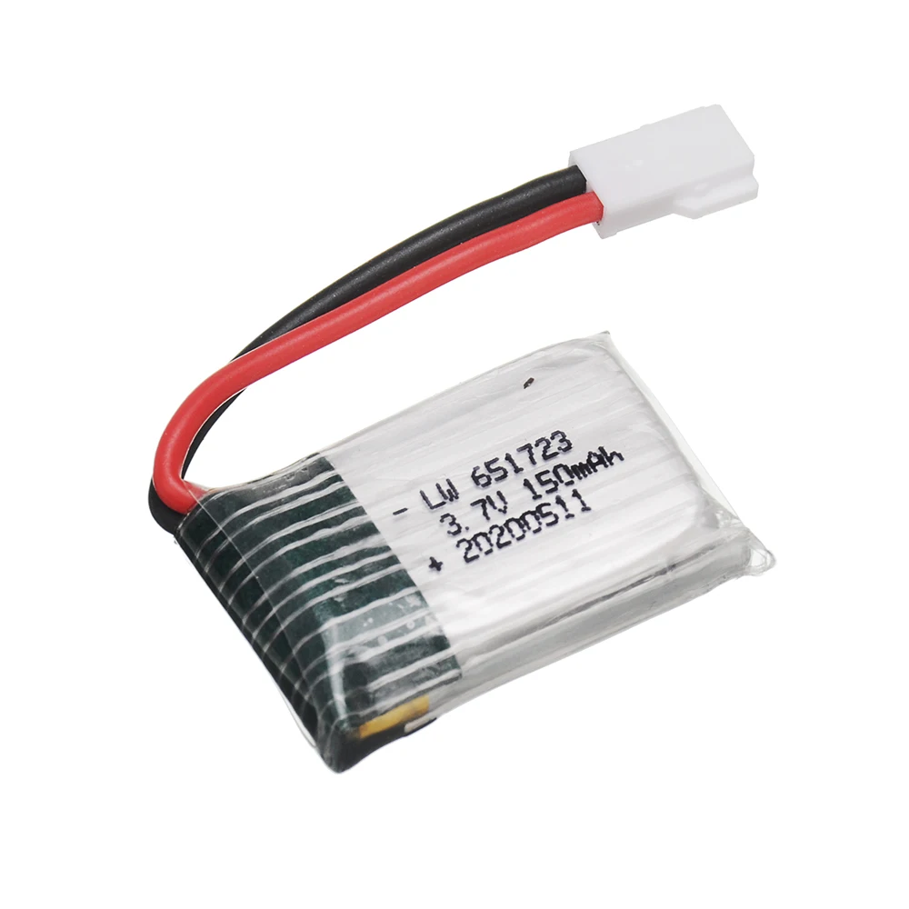 Batterie drone Extra 300mAh avec connecteur, idéale pour quadcopter, vue en gros plan.