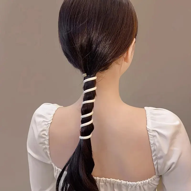 1원에 5개의 다양한 색상 전화선 헤어타이로 머리끈장새 살리기