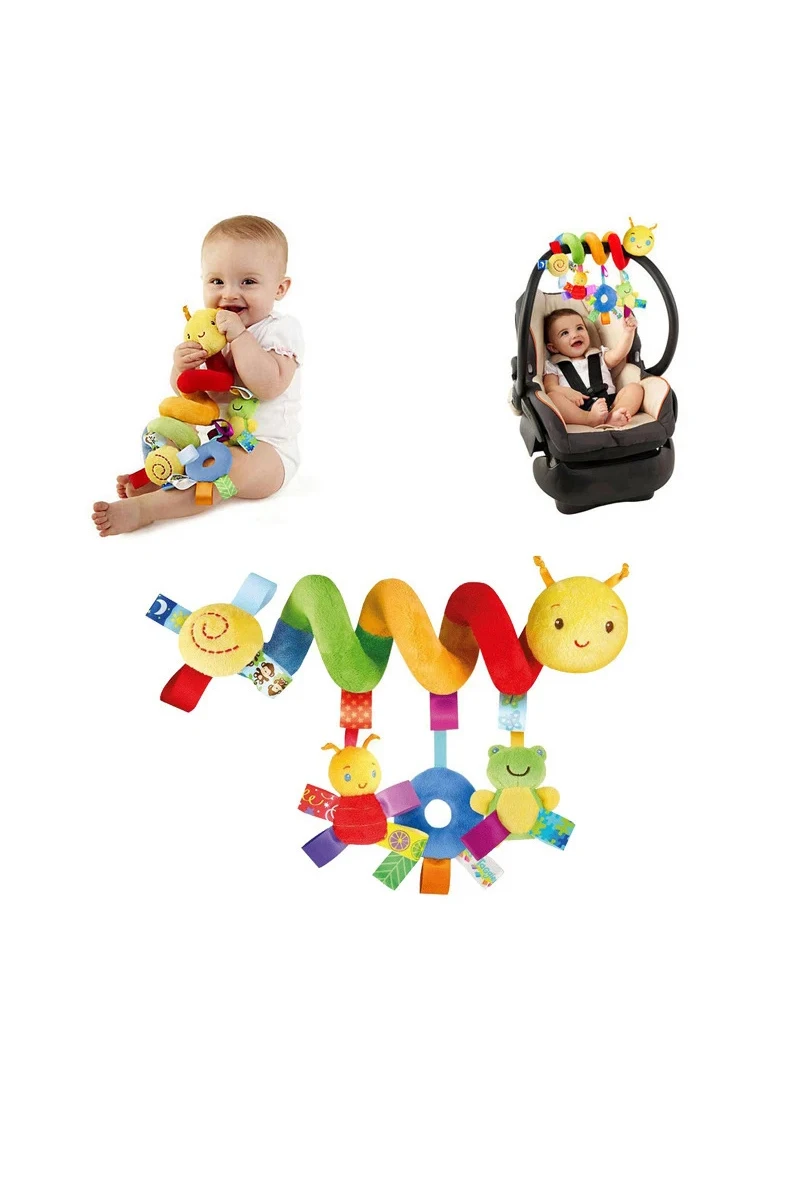 Baby crib winding with rattle bell paper multi-functional stroller hanging bell early education toy cart pendant 2