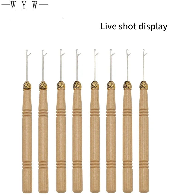 Crochet hooks hair extensions tool Micro Rings Loop Tool Threader Crochet Needle Used With Hair Plier and Beads for Human Hair Feather Extension Tools