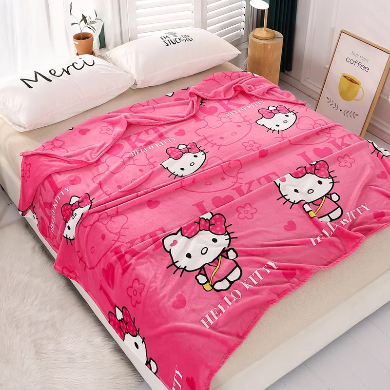 

Hello Kitty Sanrio Plush Blanket Bed Sheet Adult Soft Blankets Cartoon Aircondition Nap Blanket Spring Fluffy Quilt Gifts