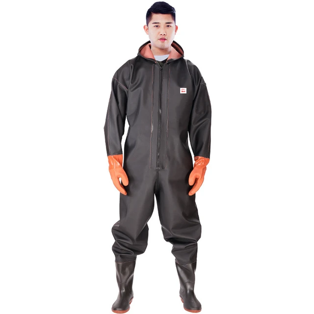 PVC Fly Fishing Waders Chest Waders Durable Outdoor Fish Overalls Pants Lure Adult Men Women River Waterproof Adjustable Boots
