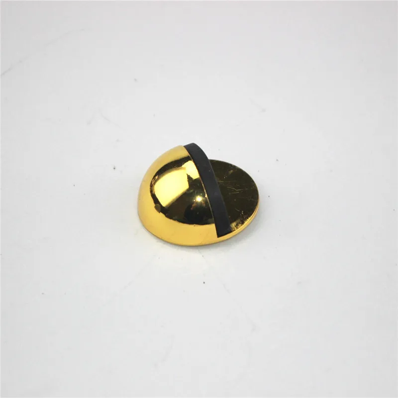 Door Stopper 1PCS 43mm Zinc alloy Casting Floor-mounted APS Satin Chrome Half Moon Wood Holder Hardware