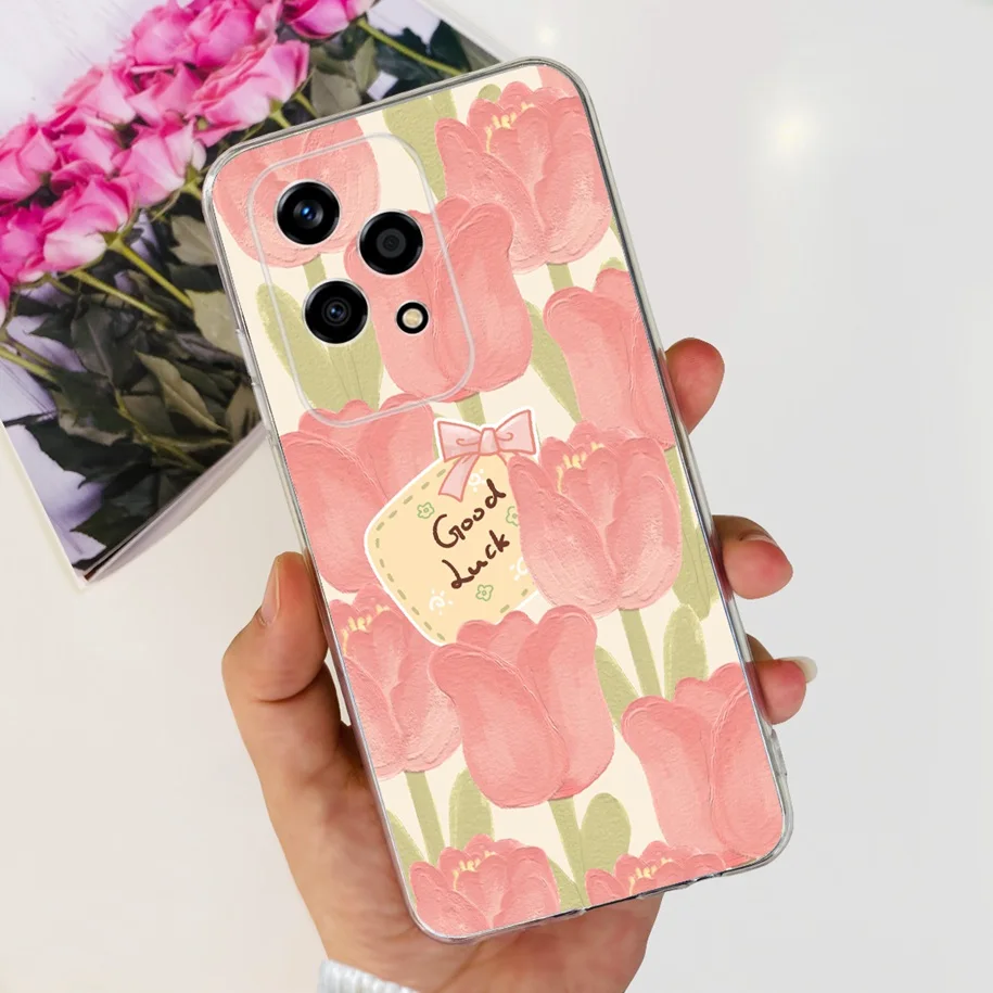 Floral Transparent Soft Silicone Phone Case - Protective Bumper