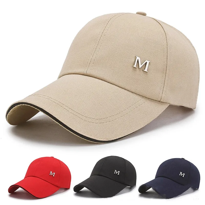 

Men Women Baseball Cap Summer Cotton Hat Embroidery Snapback Hip-Hop Cap Adult Sport Sun Hat Casual Long Brim Sunscreen Golf Cap