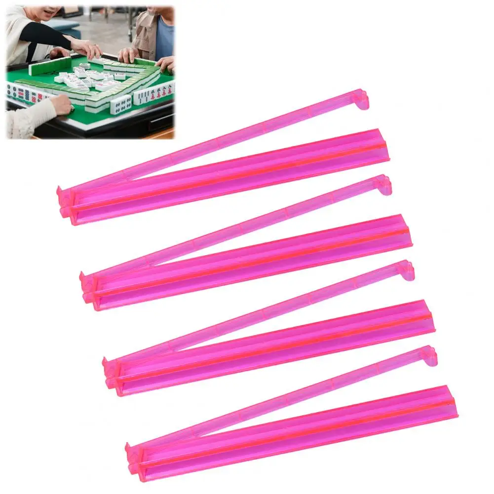 Mahjong Rack Set Colorful Mahjong Rulers Portable Multifunctional Rack Pushers Acrylic Tile Holders for American Mah