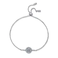Bracelet rond en argent regardé S925 pour femme, bracelet en diamant Moissanite, bijoux de luxe, 1ct, coupe 8H8A, document VVS D 5