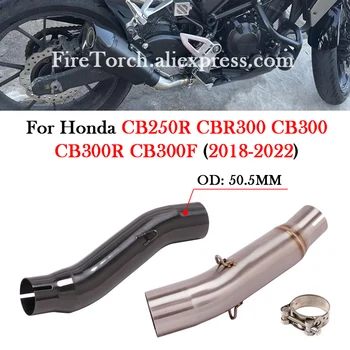 Motorcycle Exhaust Modify Escape Moto Middle Link Pipe Bike For HONDA CB250R CBR300 CB300 CB300R CB300F CB 250R 300R 2018 - 2022