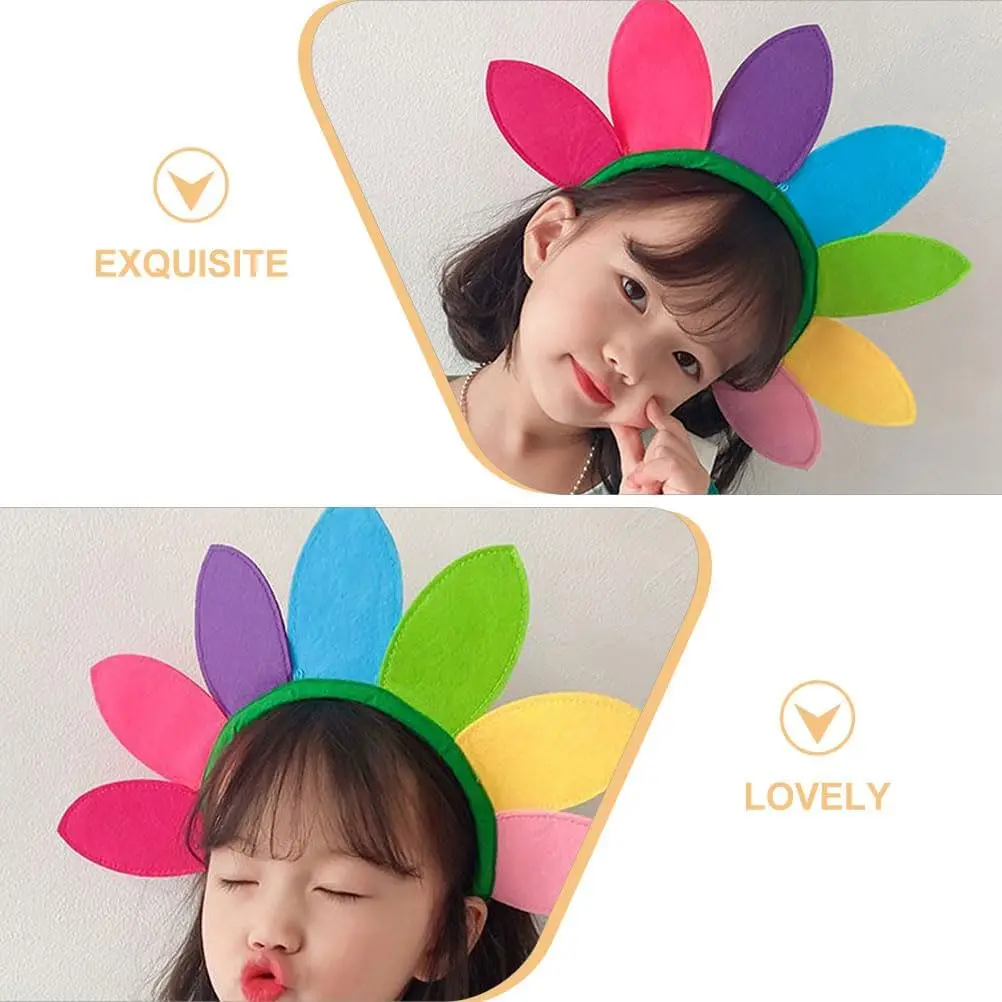 1-40PCS Rainbow Coloured Hair Bands Birthday Festival Party Cute Headband Stage Performance Princess Hair Accessories