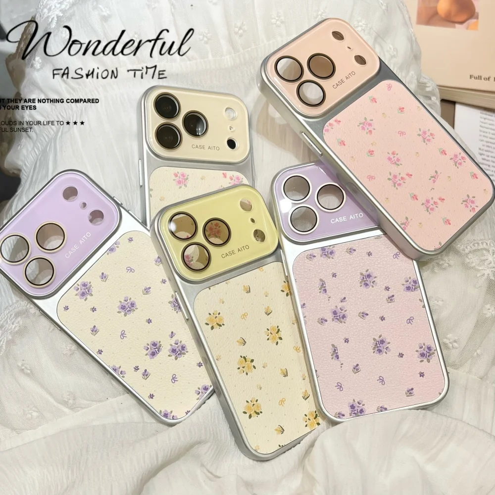 Luxury Floral Window Phone Case with Camera Protector - Shockproof Ultra Slim Design
