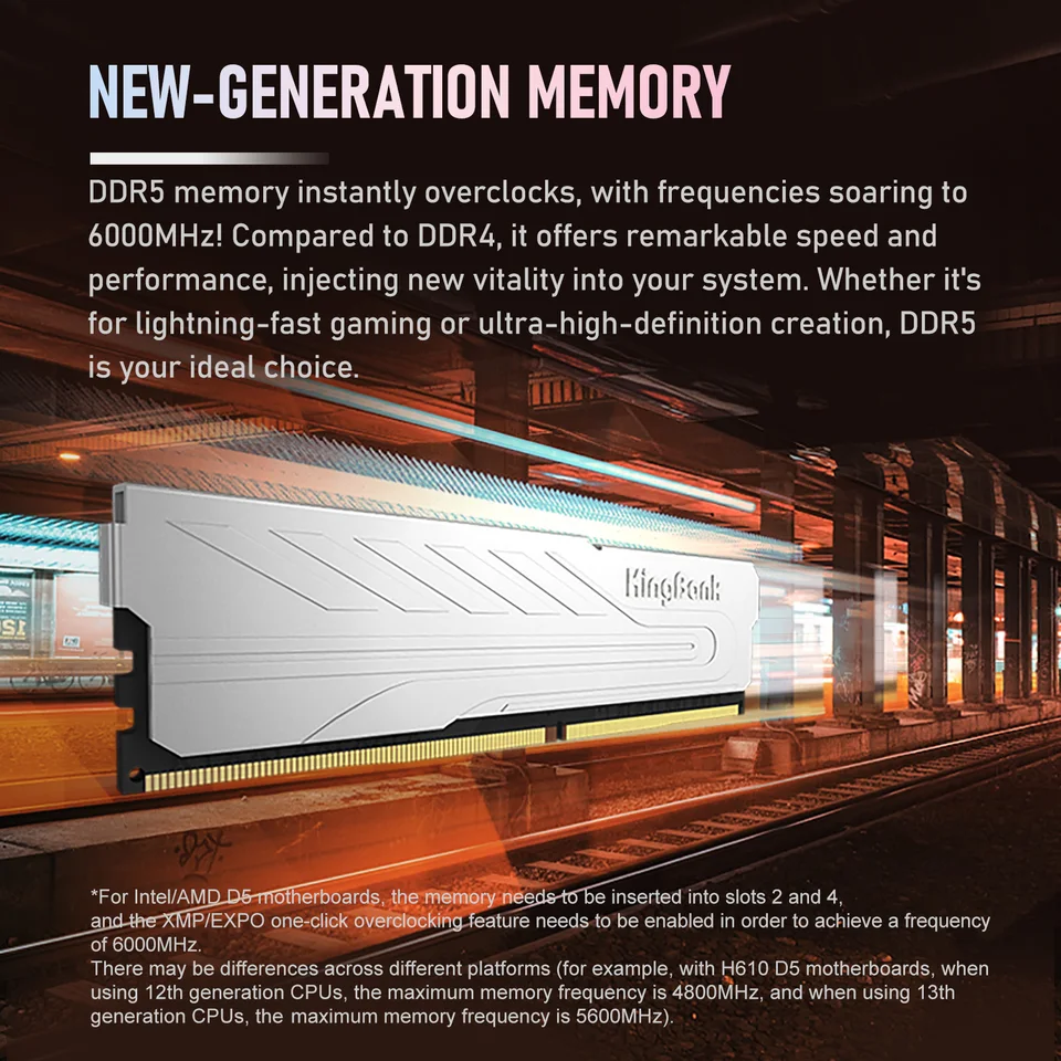KingBank DDR5 RAM 16GB デスクトップゲーミングメモリ 32GB (2x16GB
