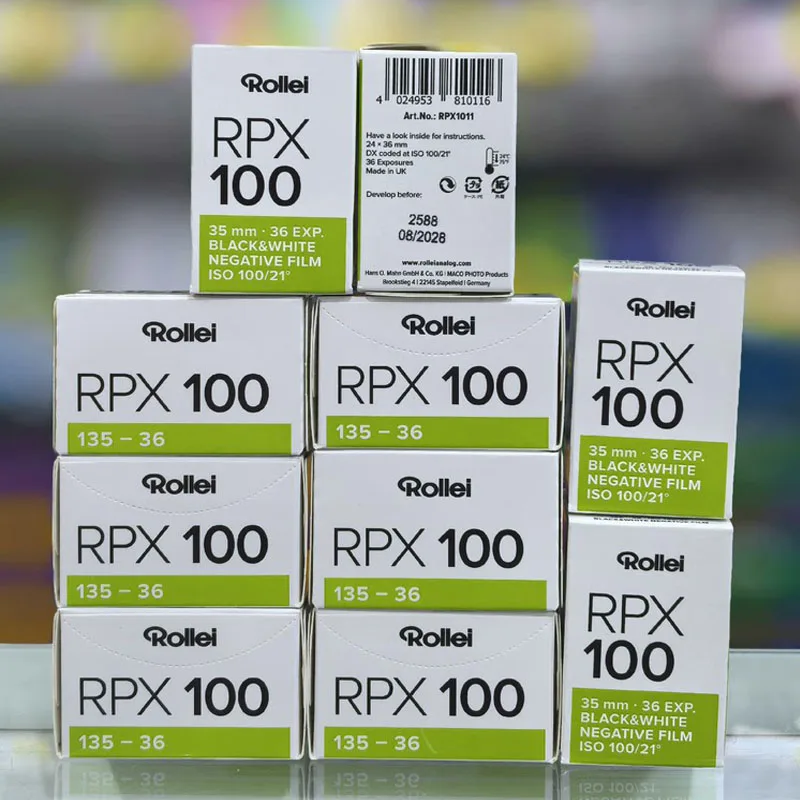 Black And White RPX 100 Negative Film Rollei Film 35mm Film 1-10 Rolls 135 35mm（36 Exposures Roll）For F8/H35/M35 Film Camera
﻿