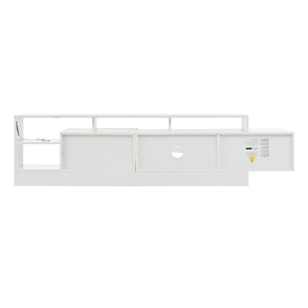 190 x 40 x 48,5 cm moderner TV-Schrank für TV-Geräte bis zu 70 Zoll, offener Stauraum mit LED-Anzeigen, Lowboard mit Hochglanz – Detail 19