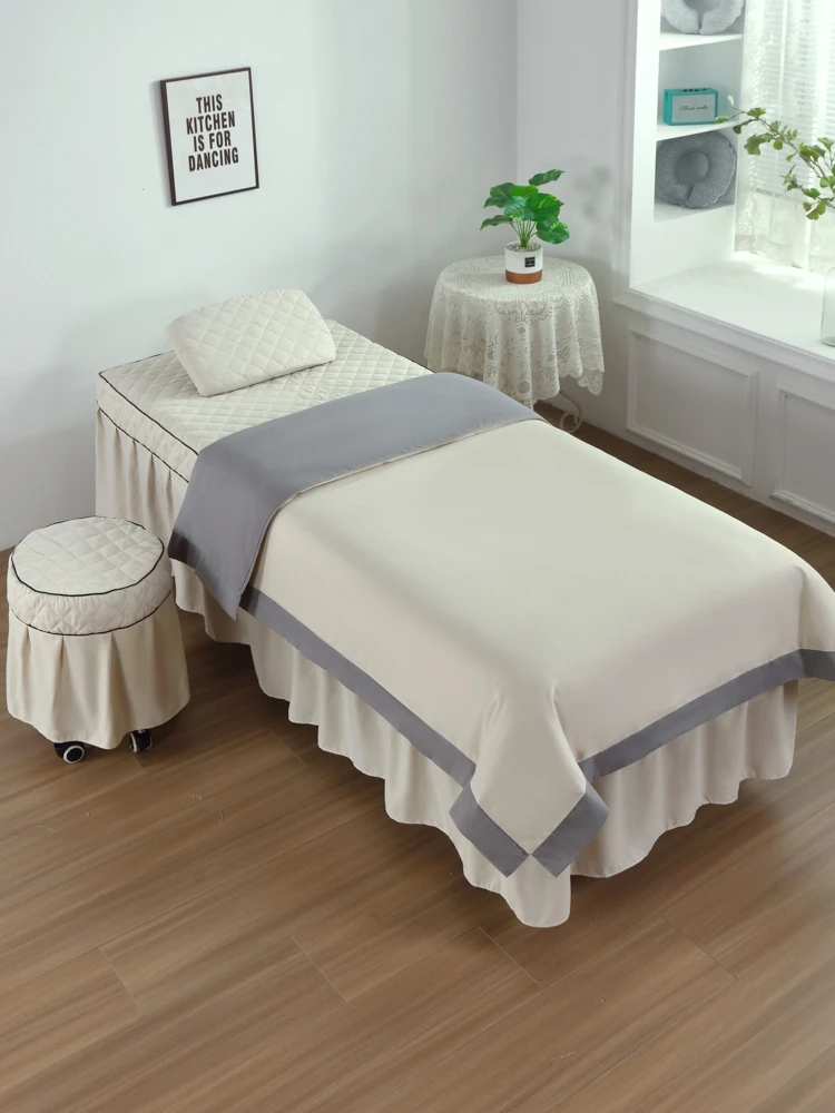 

Набор красивых постельных принадлежностей, набор из четырех предметов, массажные постельные покрывала в минималистичном Европейском стиле, однотонные красивые постельные покрывала