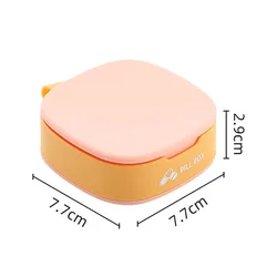 Pill Organizer with 4 Compartments - Portable Weekly Medicine Storage Box with Built - in Cutter (Yellow)