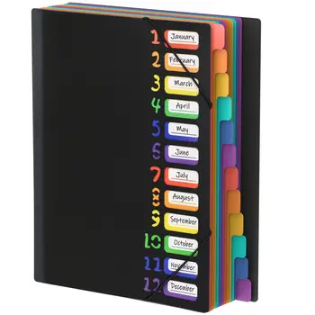 Cartella A4 multistrato cartella colorata 12 etichette cartella portadocumenti per pagine interne arcobaleno