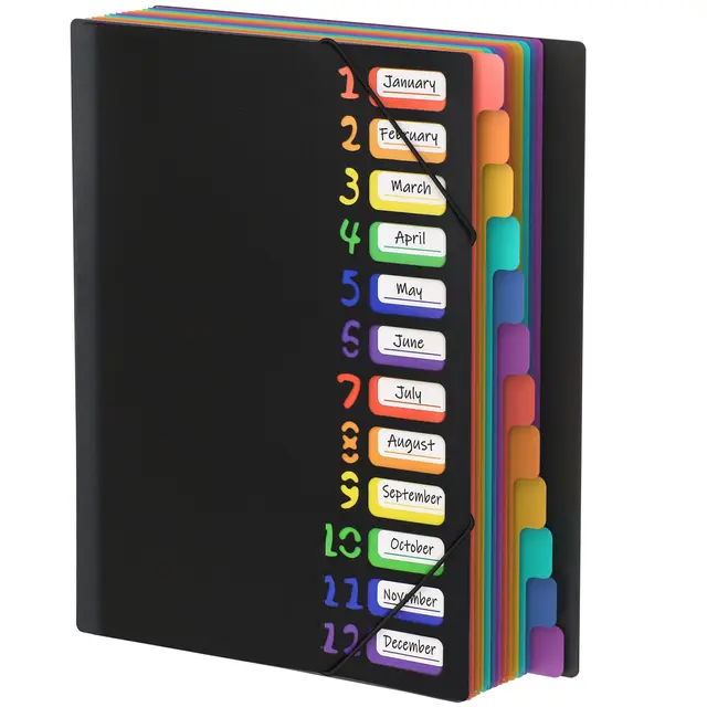 Multi-layer A4 folder color folder 12 labels rainbow inner page storage book file folder 1