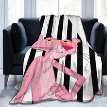 

Cartoon Pink Panther Throw Blanket Fuzzy Warm Throws for Winter Bedding 3D Printing Soft Micro Fleece Blanket