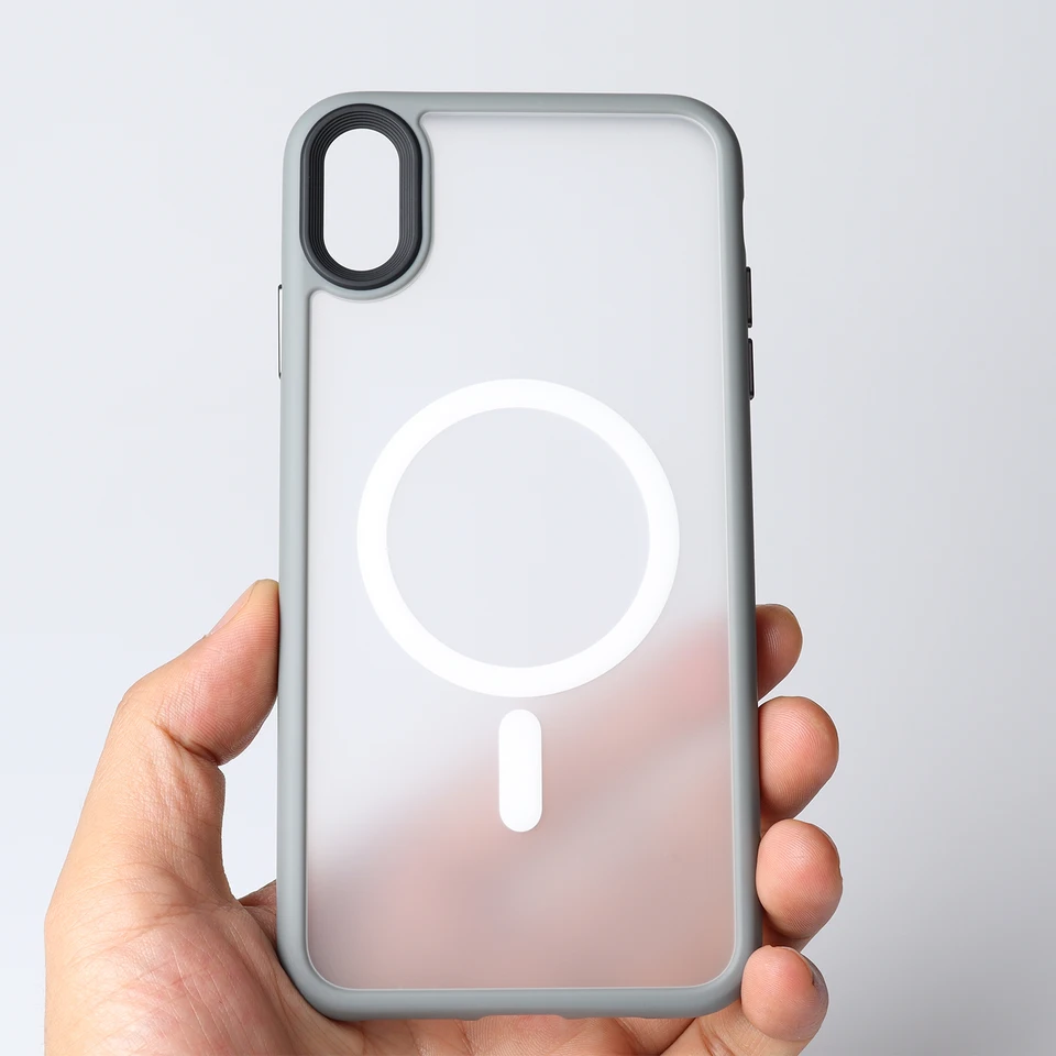 For IPhone XS Max Case, Translucent Matte Back Compatible With Magsafe Magnetic Slim Shockproof Protective Case With Lanyard Strap And 2*9H Tempered Glass Screen Protector Phone Cover 6.5-inch-Blue