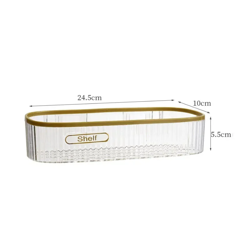 Punch-free Bathroom Shelf Shelves Wall Mounted Shampoo Storage Rack For Kitchen Holder Square Acrylic Bath Organizer Accessories 6