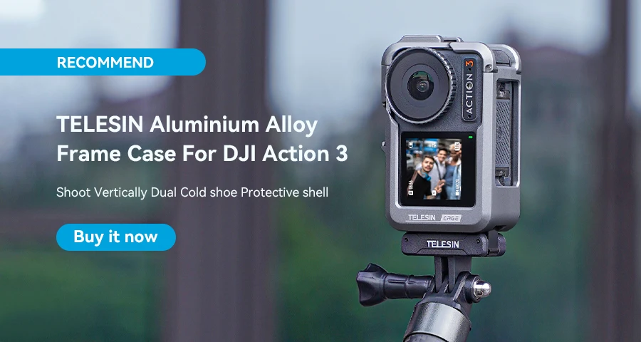 TELESIN Magnetic Two Claw Adapter Action Camera Accessories For OSMO Action 3 4