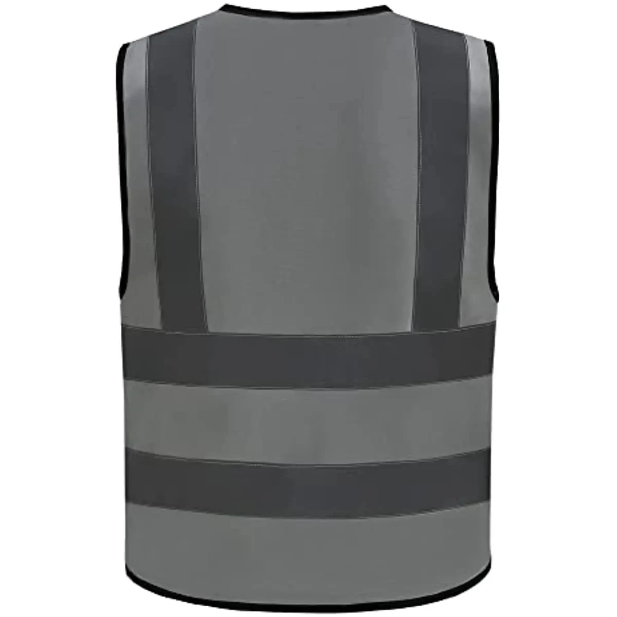 High Visibility Safety Reflective Vest with Pockets and Zipper A-SAFETY Hi Viz Work Vest For Men Women Grey XXL