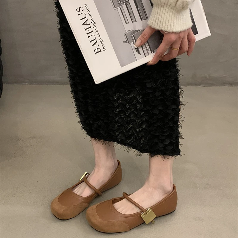 Spring Designer Vintage Women Mary Jane Shoes Fashion Shallow Buckle Female Street Style Soft Sole Flats Shoes 3