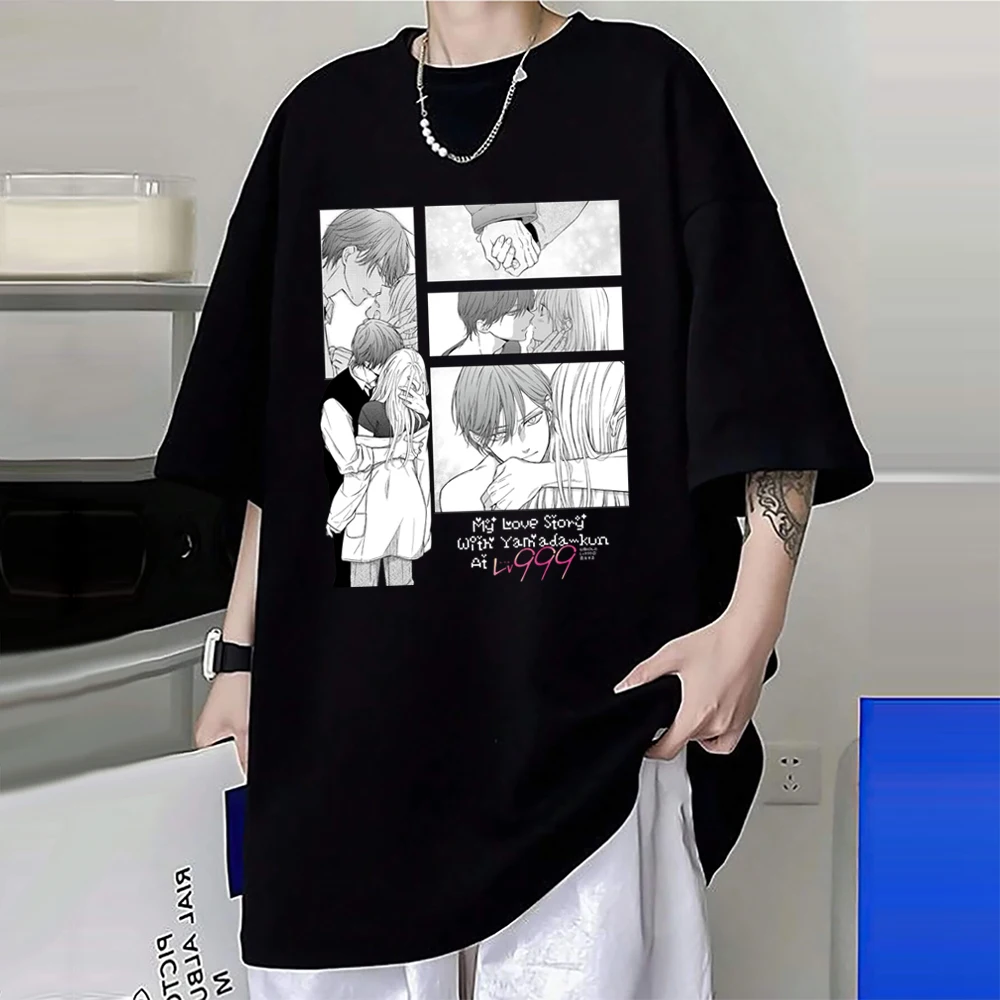 

My Love Story With Yamada-kun At Lv999 T Shirt Harajuku Streetwear Anime Yamada Print Unisex Tshirt Fashion O-Neck Casual Tops