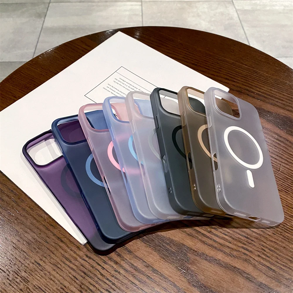 Luxury Matte Translucent Magnetic Charging Case - Ultra-Thin Back Cover