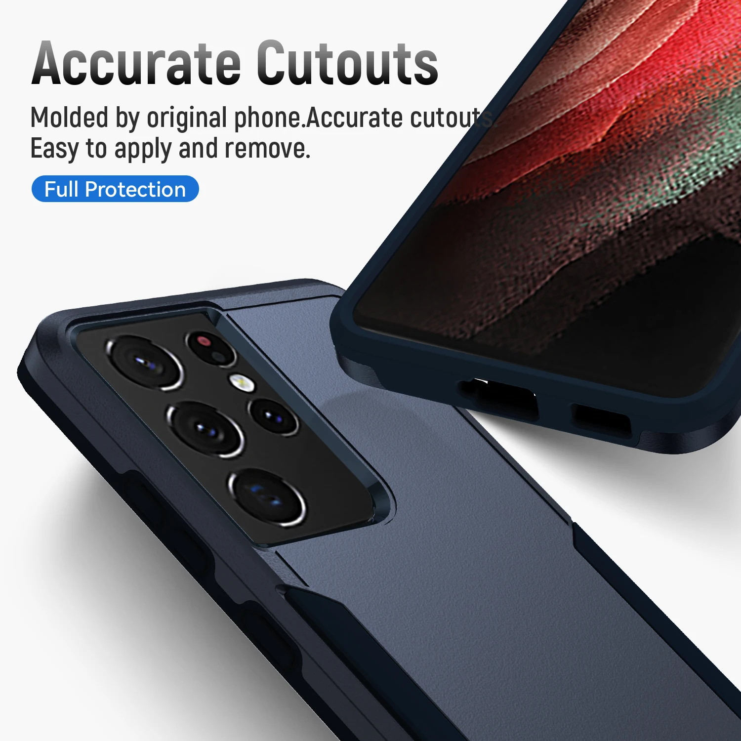 Enhanced Dual-Layer Shockproof TPU/PC Phone Case with Fashionable Armor Shell Design